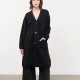 Pas de Calais Apparel Womens Sweaters Cashmere Lambs Wool Cardigan Coat in Black