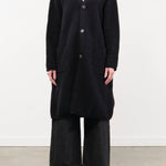 Pas de Calais Apparel Womens Sweaters Cashmere Lambs Wool Cardigan Coat in Black