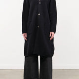 Pas de Calais Apparel Womens Sweaters Cashmere Lambs Wool Cardigan Coat in Black