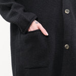 Pas de Calais Apparel Womens Sweaters Cashmere Lambs Wool Cardigan Coat in Black