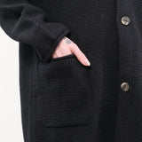 Pas de Calais Apparel Womens Sweaters Cashmere Lambs Wool Cardigan Coat in Black