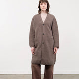Pas de Calais Apparel Womens Sweaters Cashmere Lambs Wool Cardigan Coat in Greige