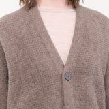 Pas de Calais Apparel Womens Sweaters Cashmere Lambs Wool Cardigan Coat in Greige