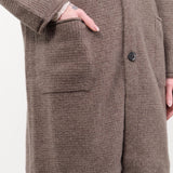 Pas de Calais Apparel Womens Sweaters Cashmere Lambs Wool Cardigan Coat in Greige