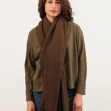 Pas de Calais Accessories Scarves Cashmere Yarn-Dyed Check Scarf Brown / One Size