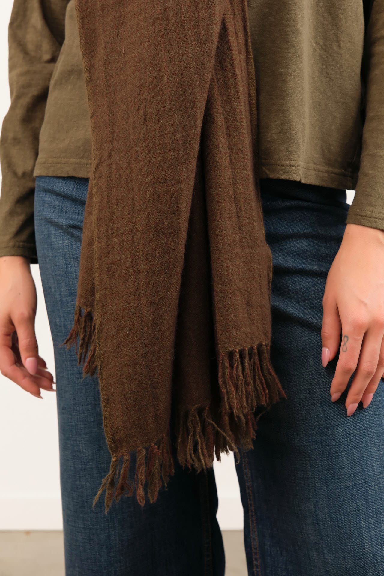 Pas de Calais Accessories Scarves Cashmere Yarn-Dyed Check Scarf Brown / One Size