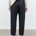 Back view of Classic Linen Slim Pants in Charcoal