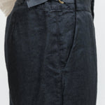 Waistband view of Classic Linen Slim Pants in Charcoal