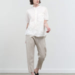 Styled view of Classic Linen Slim Pants in Beige