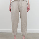 Front view of Classic Linen Slim Pants in Beige