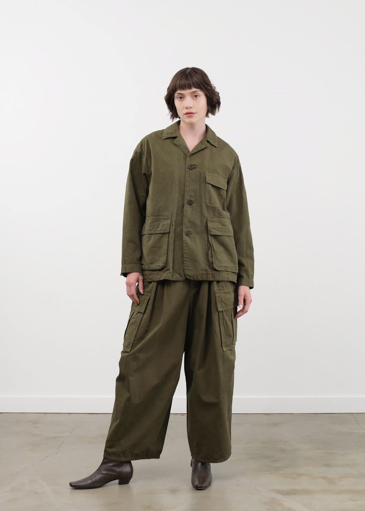 Pas de Calais Apparel Womens Pants Cotton Grosgrain Cargo Pants