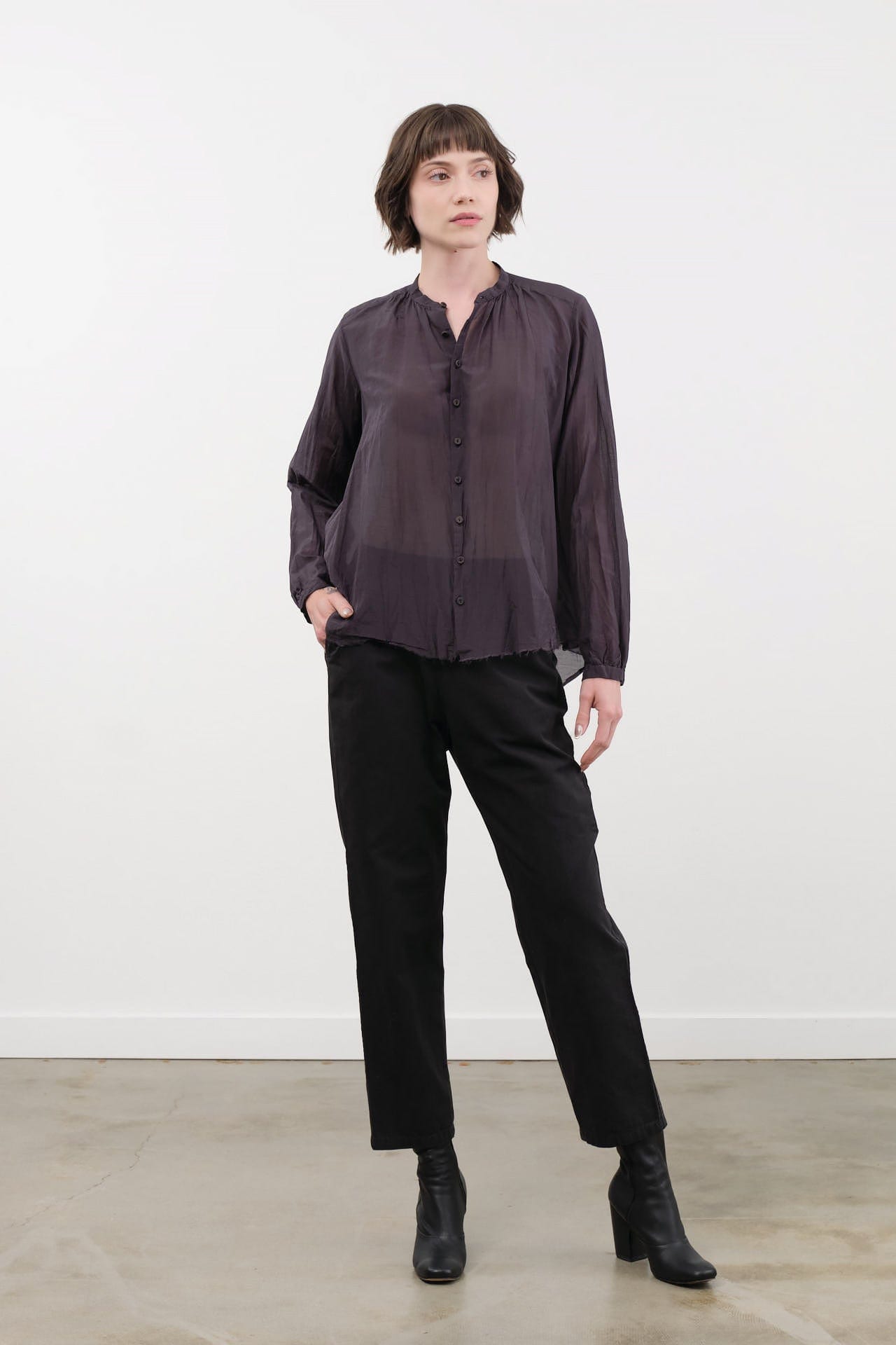 Pas de Calais Apparel Womens Pants Cotton Grosgrain Tapered Pants