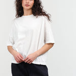 Styled view of Cotton Jersey Crew Neck T-Shirt in White