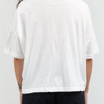 Back view of Cotton Jersey Crew Neck T-Shirt in White