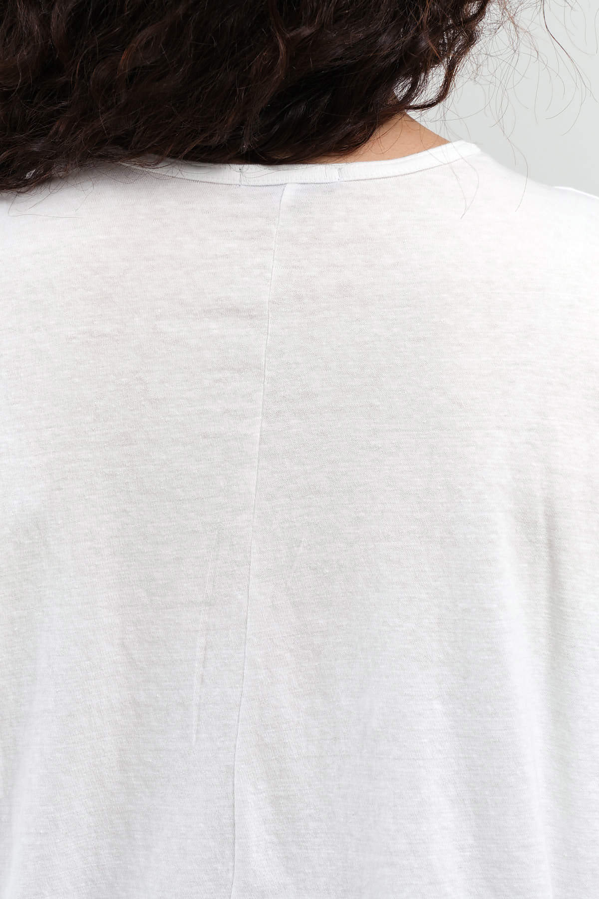 Back collar view of Cotton Jersey Crew Neck T-Shirt in White
