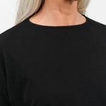 Pas de Calais Apparel Womens Tees Cotton Linen Jersey T-Shirt in Black