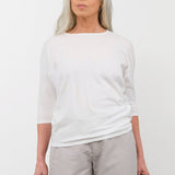 Pas de Calais Apparel Womens Tees Cotton Linen Jersey T-Shirt in Off White