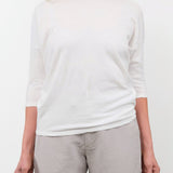 Pas de Calais Apparel Womens Tees Cotton Linen Jersey T-Shirt in Off White