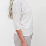 Pas de Calais Apparel Womens Tees Cotton Linen Jersey T-Shirt in Off White