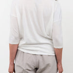 Pas de Calais Apparel Womens Tees Cotton Linen Jersey T-Shirt in Off White