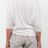 Pas de Calais Apparel Womens Tees Cotton Linen Jersey T-Shirt in Off White