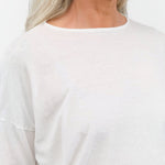 Pas de Calais Apparel Womens Tees Cotton Linen Jersey T-Shirt in Off White