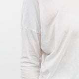 Pas de Calais Apparel Womens Tees Cotton Linen Jersey T-Shirt in Off White