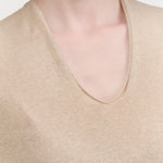 Beige Cotton Linen V-neck Pullover by Pas de Calais