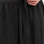 Pas de Calais Designer Brand Black Cotton Ramie Hemp Long Midi Skirt 