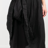 Cotton Ramie Hemp Long Midi Skirt in Black by Pas de Calais Designer Brand 