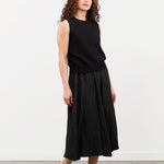 Pas de Calais Apparel Womens Skirts Cotton Ramie Hemp Long Skirt Black / 34