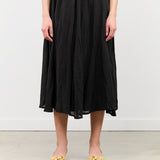 Cotton Ramie Hemp Long Skirt by Pas de Calais in Black