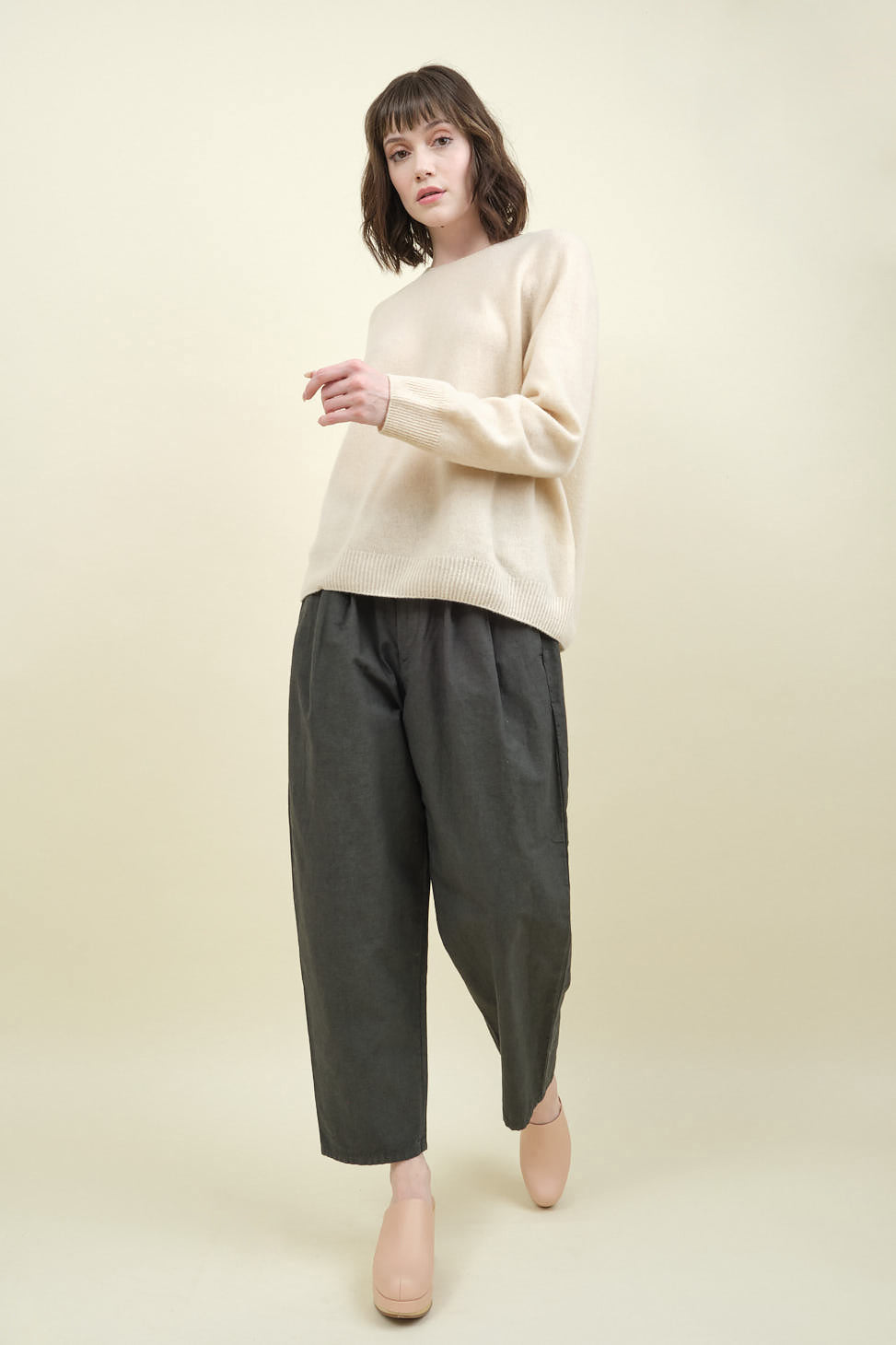 Cotton Ramie Tapered Pants