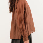 Pas de Calais Apparel Womens Blouses Cotton Silk Lawn Shirt-Collar Blouse