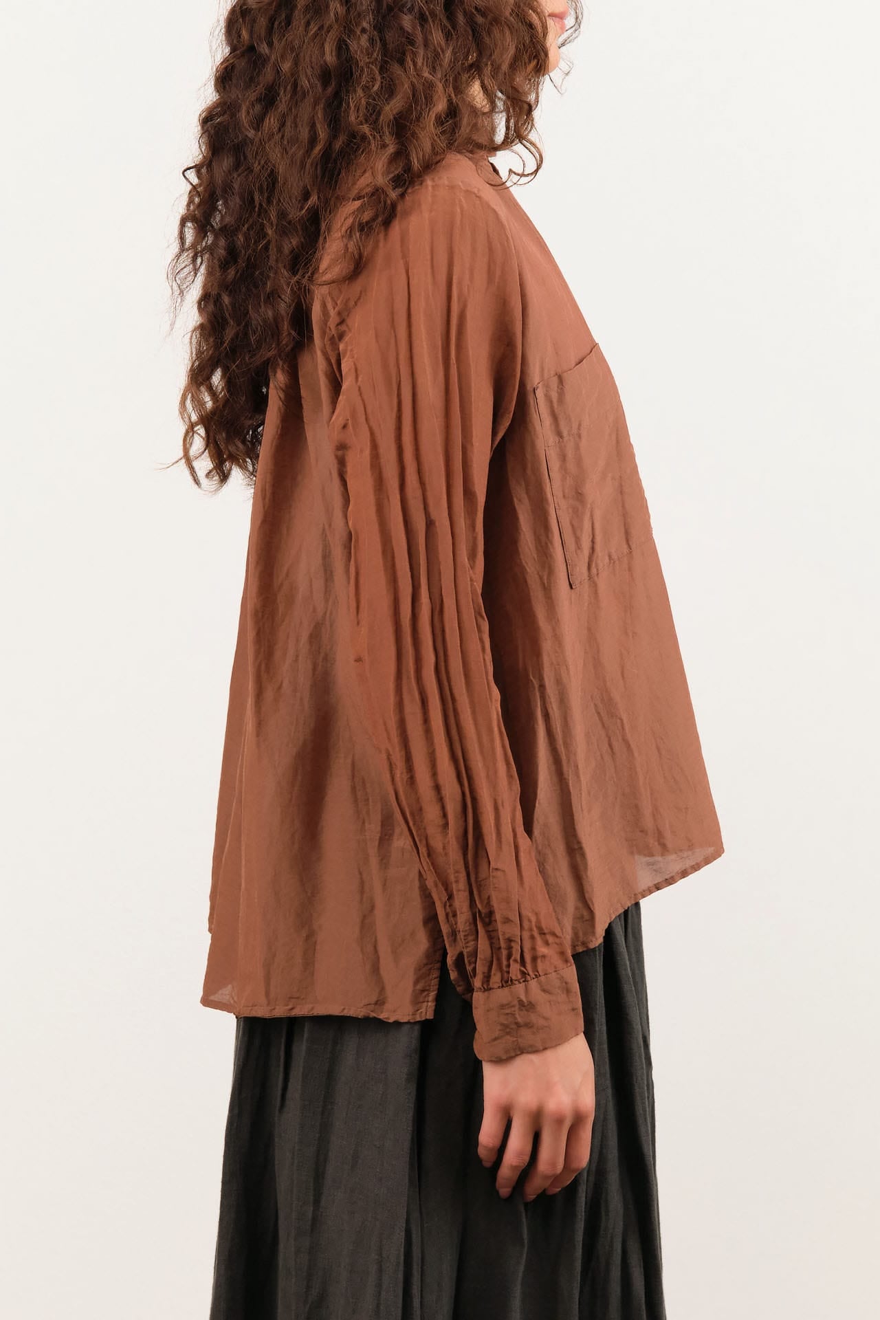 Pas de Calais Apparel Womens Blouses Cotton Silk Lawn Shirt-Collar Blouse