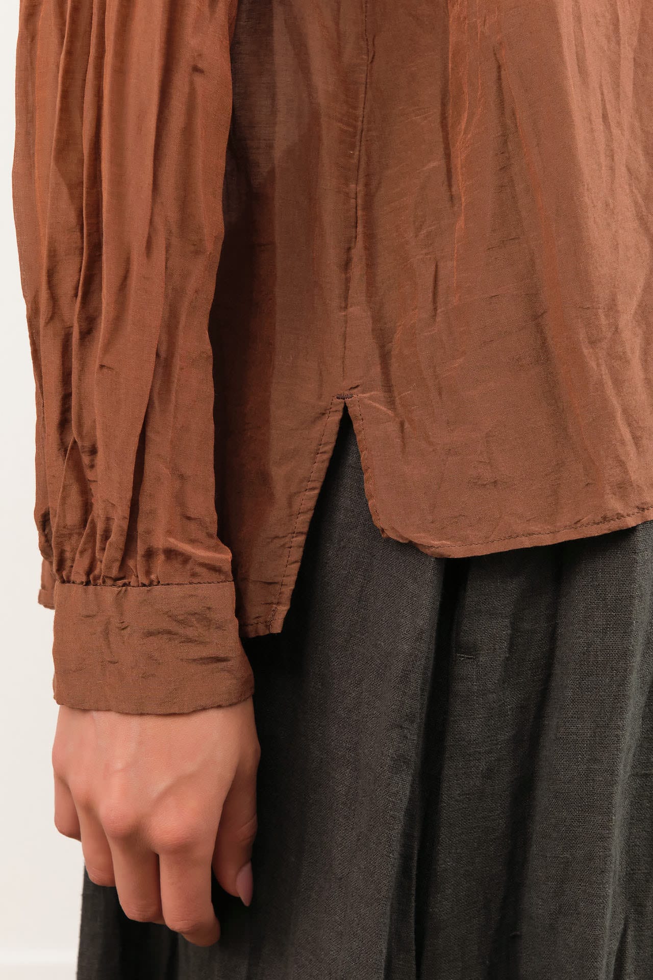 Pas de Calais Apparel Womens Blouses Cotton Silk Lawn Shirt-Collar Blouse