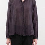 Pas de Calais Apparel Womens Blouses Cotton Silk Lawn Stand Collar Blouse