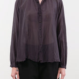 Pas de Calais Apparel Womens Blouses Cotton Silk Lawn Stand Collar Blouse