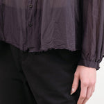 Pas de Calais Apparel Womens Blouses Cotton Silk Lawn Stand Collar Blouse