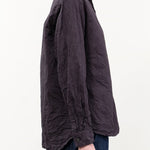 Pas de Calais Apparel Womens Blouses Cotton Typewriter Blouse in Charcoal