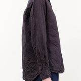 Pas de Calais Apparel Womens Blouses Cotton Typewriter Blouse in Charcoal
