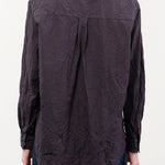 Pas de Calais Apparel Womens Blouses Cotton Typewriter Blouse in Charcoal