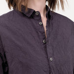 Pas de Calais Apparel Womens Blouses Cotton Typewriter Blouse in Charcoal