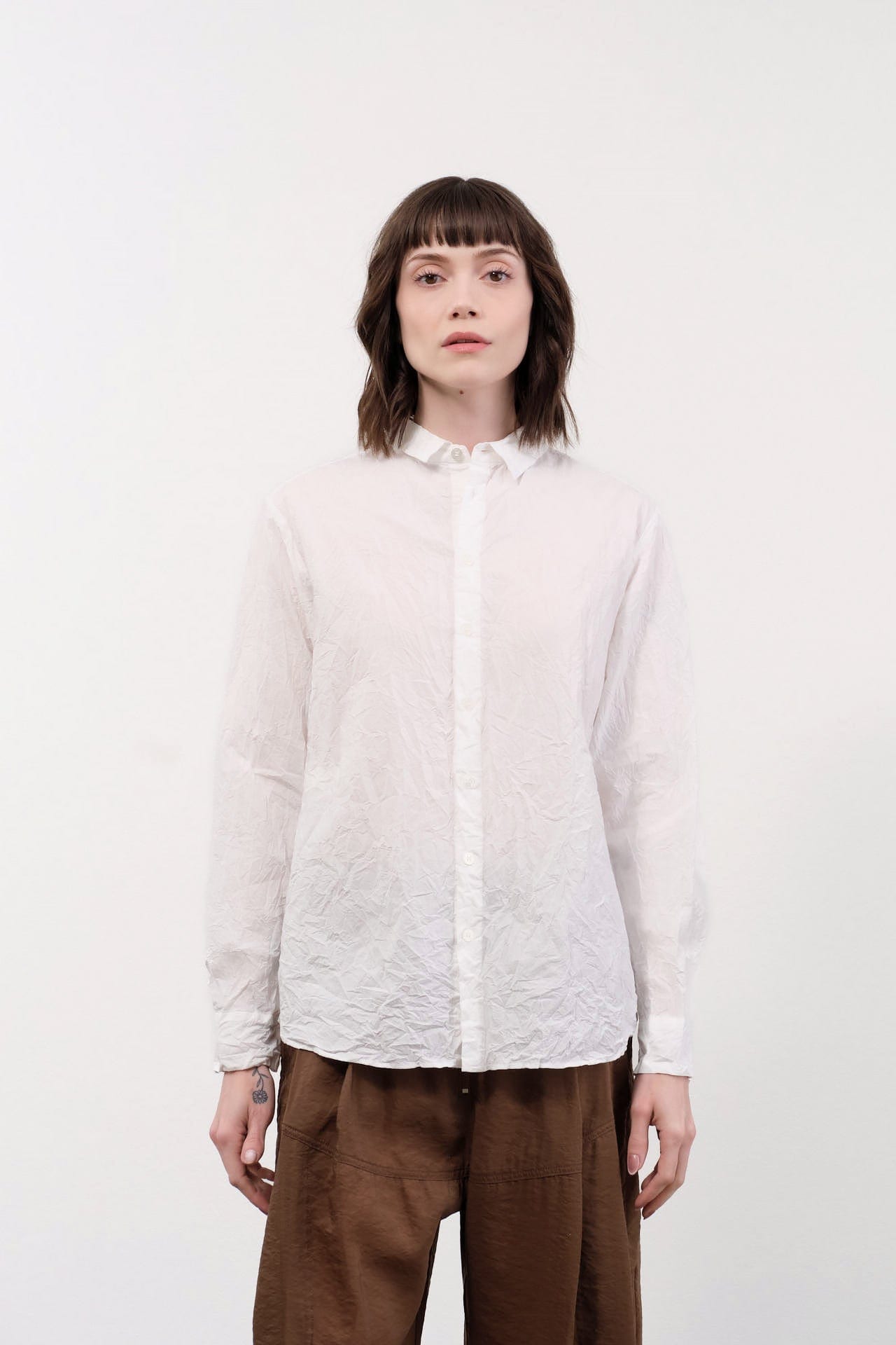 Pas de Calais Apparel Womens Blouses Cotton Typewriter Blouse in White