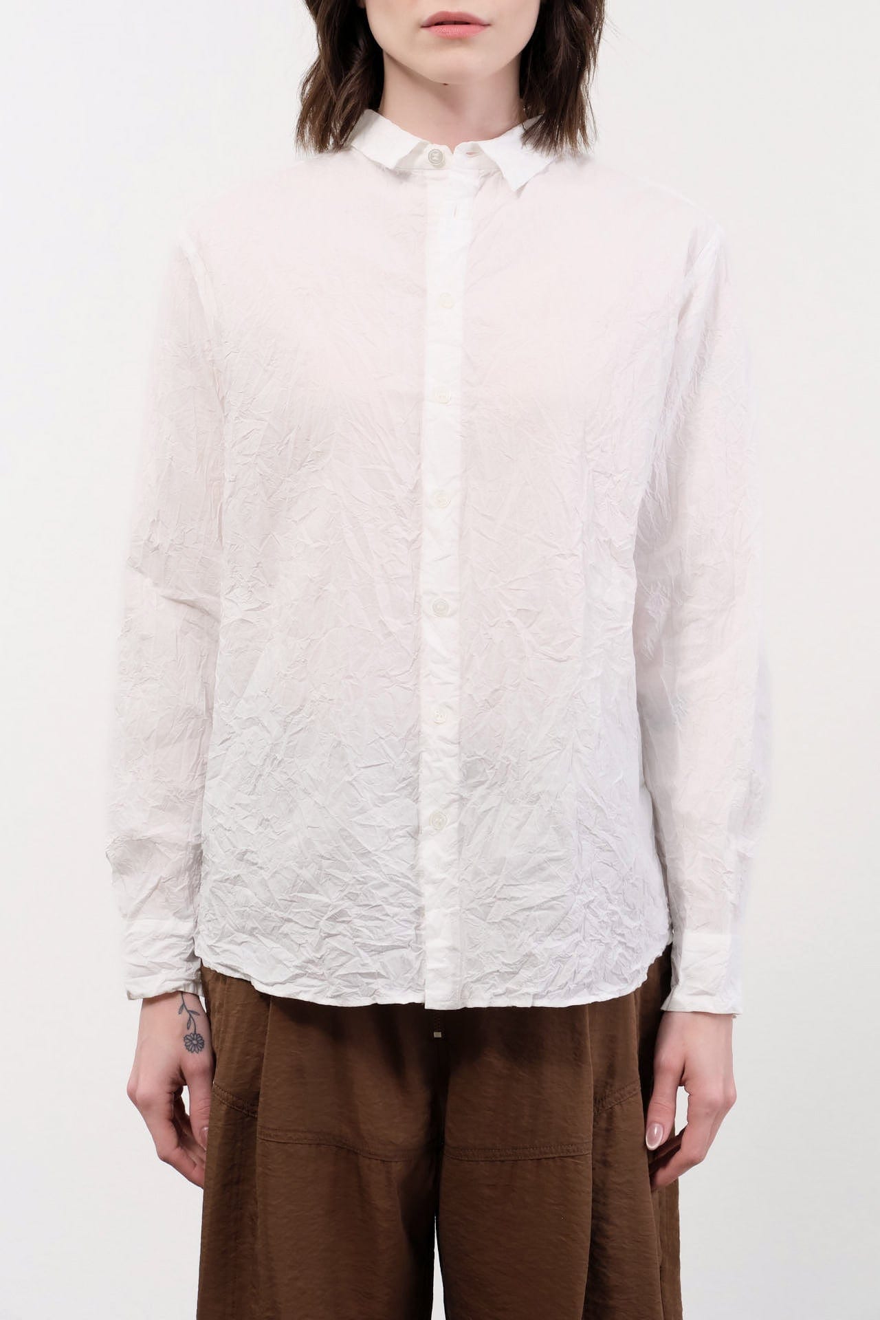 Pas de Calais Apparel Womens Blouses Cotton Typewriter Blouse in White