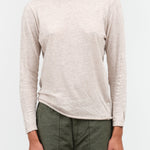 Cotton Wool Rib Mix Turtleneck Jersey Pullover by Pas de Calais in Beige