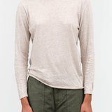 Cotton Wool Rib Mix Turtleneck Jersey Pullover by Pas de Calais in Beige