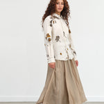 Pas de Calais Crinkle Long Skirt in Beige