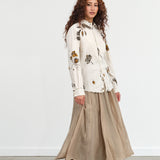 Pas de Calais Crinkle Long Skirt in Beige