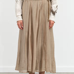 Crinkle Long Skirt by Pas de Calais in Beige